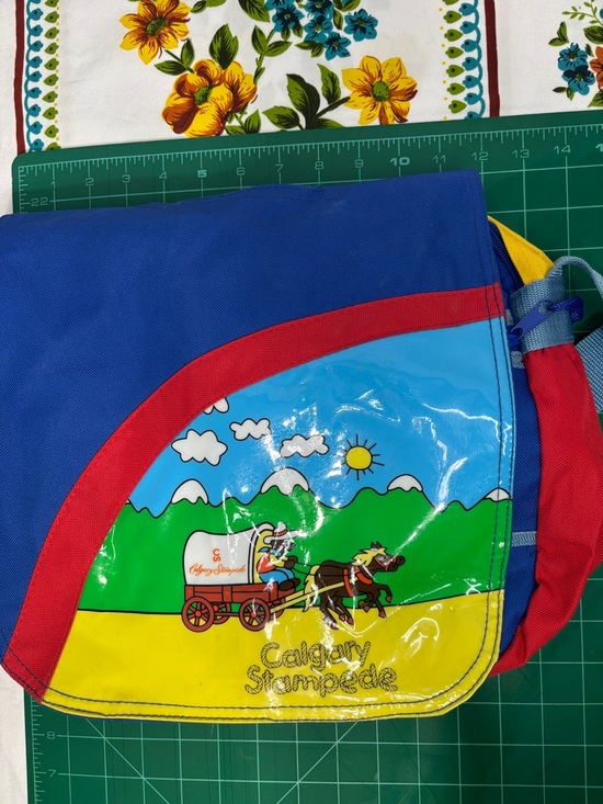 Vintage Calgary Stampede Merch Kids Colorblock Messenger Bag Rodeo Theme - Picture 8 of 10